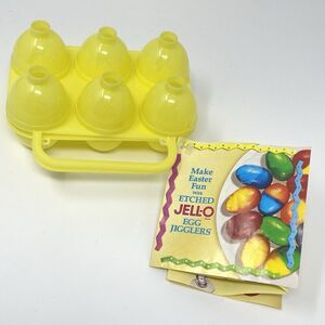 NOS JELLO Jigglers Plastic Patterned Egg Mold Yellow Recipes Spring Easter